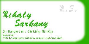 mihaly sarkany business card