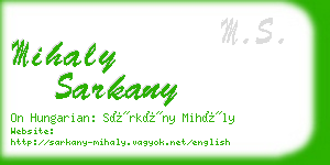 mihaly sarkany business card